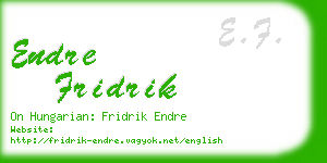 endre fridrik business card